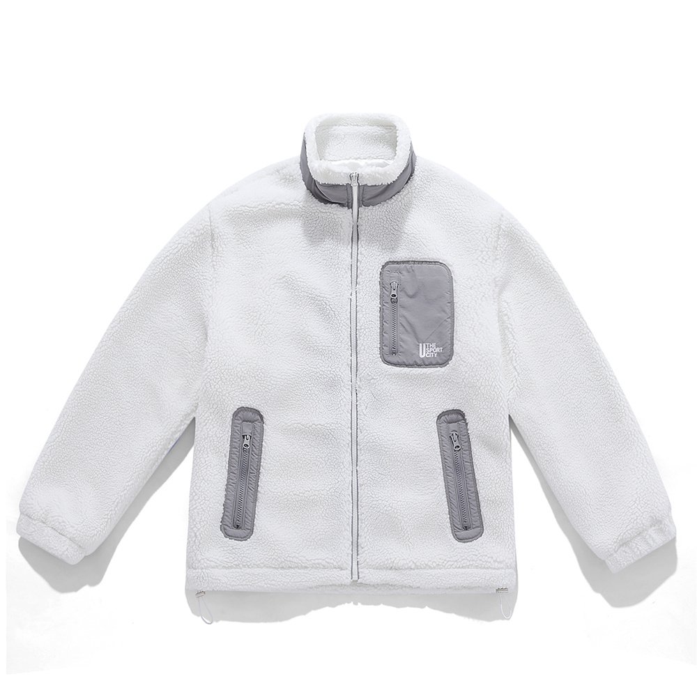 windproof color blocked sherpa jacket – view 5