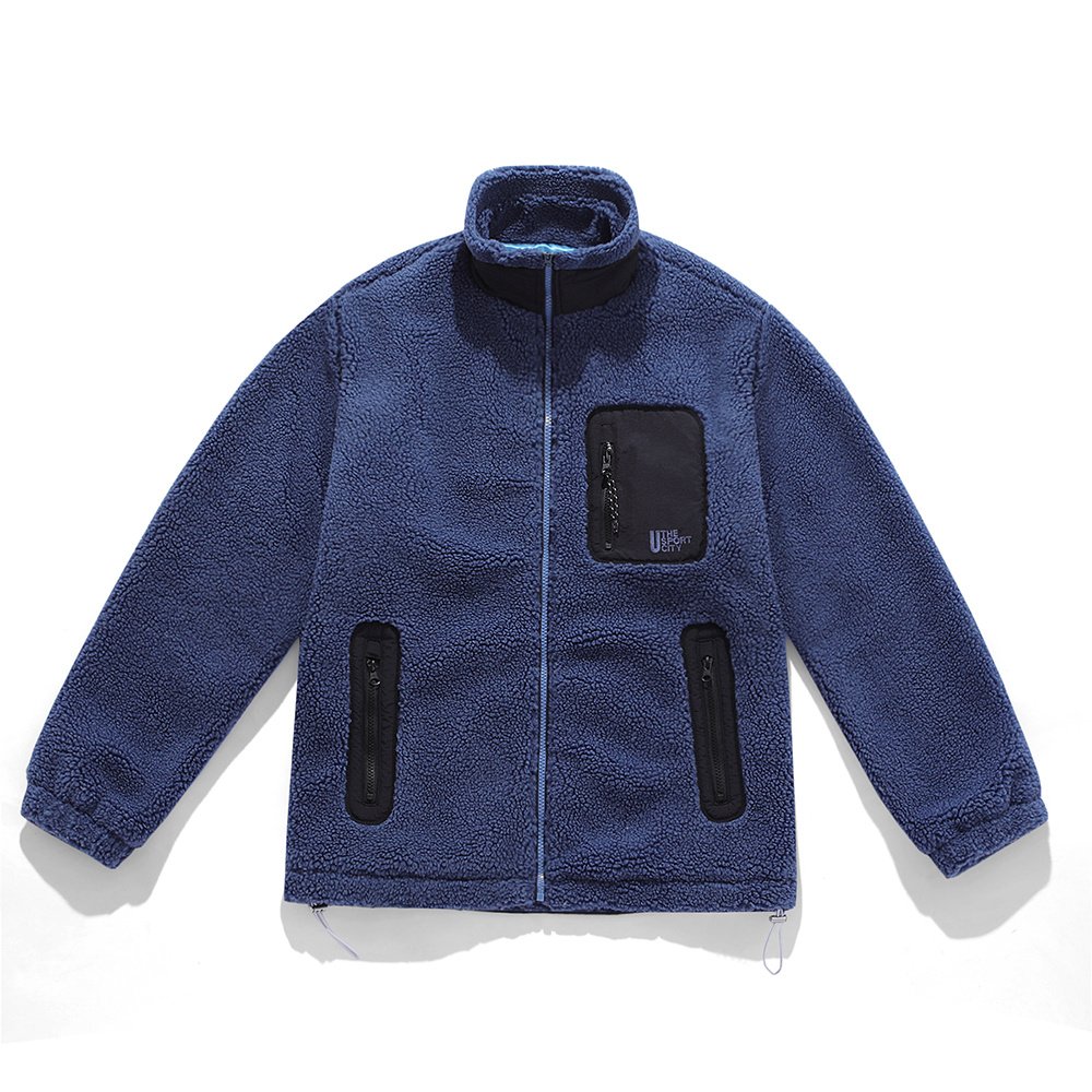 windproof color blocked sherpa jacket – view 7