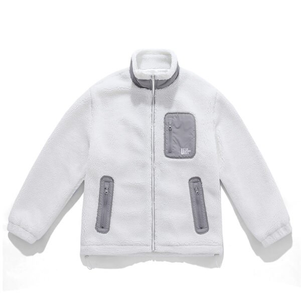 windproof color blocked sherpa jacket