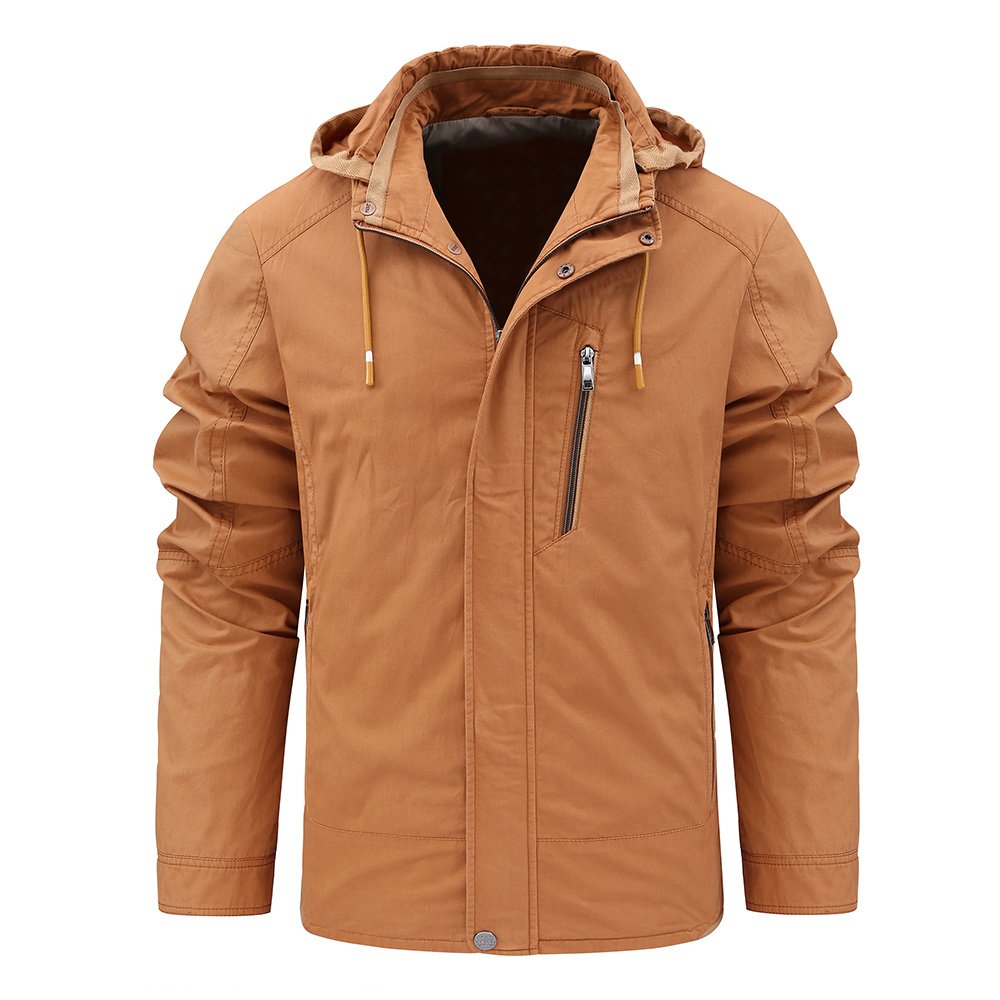washed cotton hooded jacket lightweight – view 5