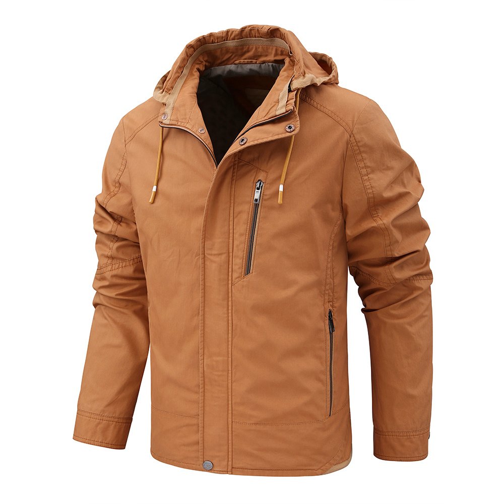 washed cotton hooded jacket lightweight – view 6