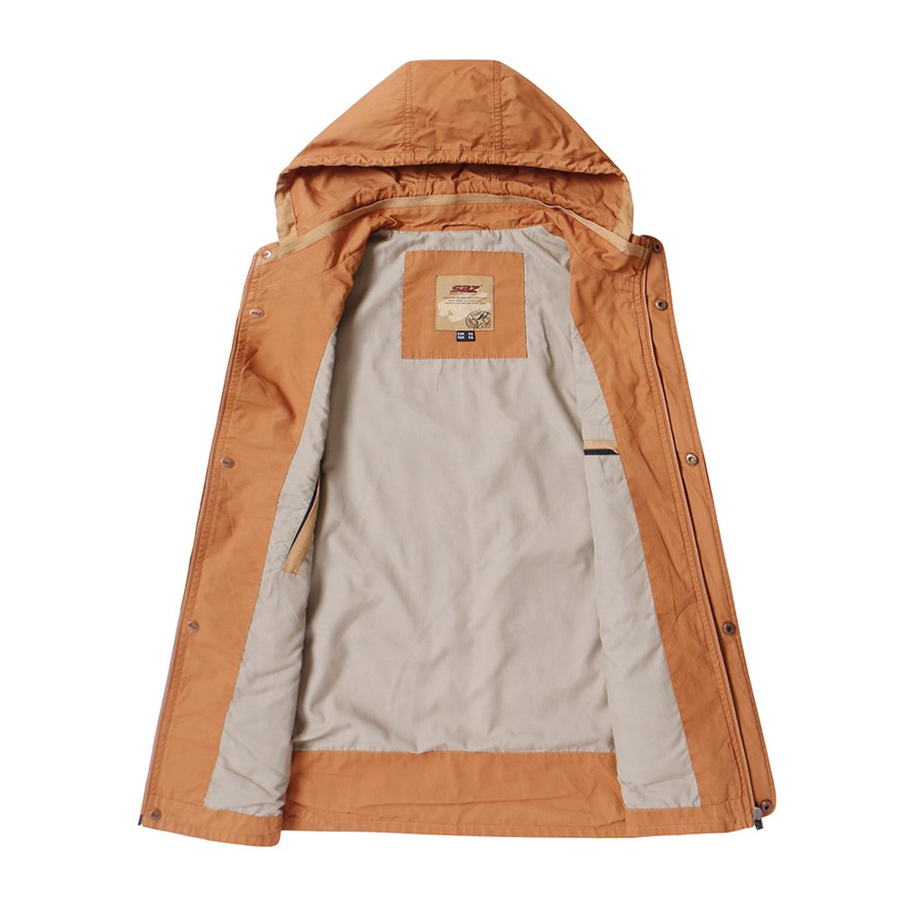 washed cotton hooded jacket lightweight – view 8