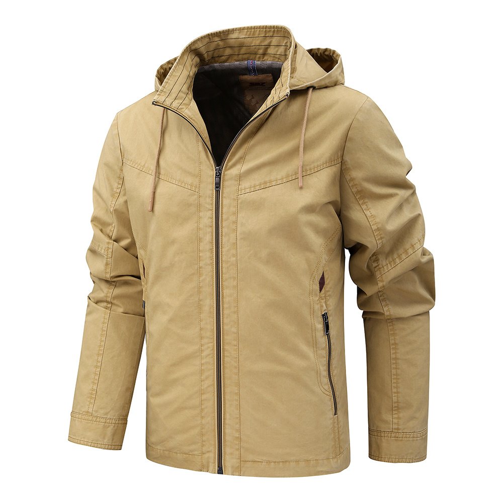 washed outdoor hooded trucker jacket – view 6