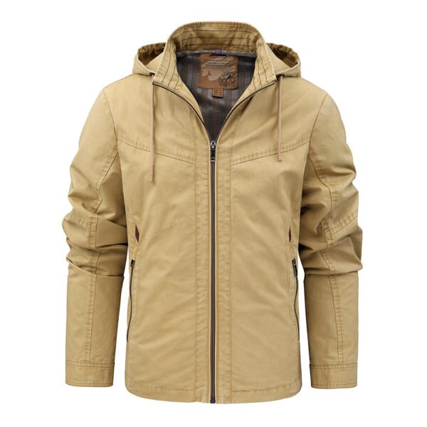 saz-xdy3001 washed outdoor hooded trucker jacket