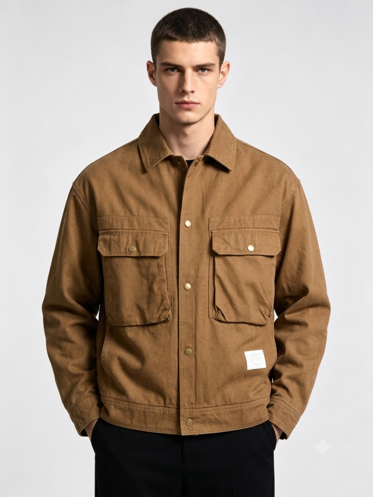 Single Breasted Quilted Overshirt