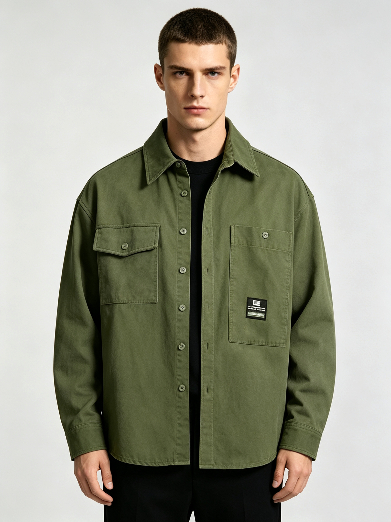 100% Cotton Dropped Shoulder Shacket – view 5