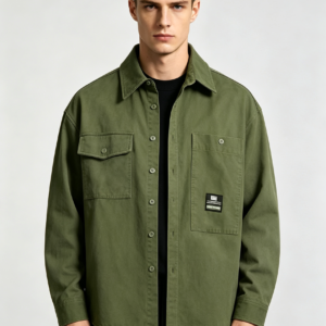 100% Cotton Dropped Shoulder Shacket