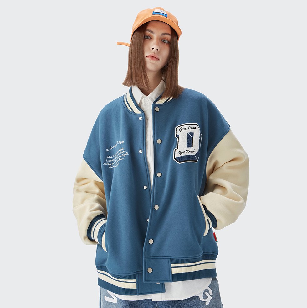 Chenille Patch Varsity Fleece Jacket – view 6