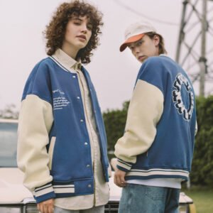 saz-xk004 Chenille Patch Varsity Fleece Jacket